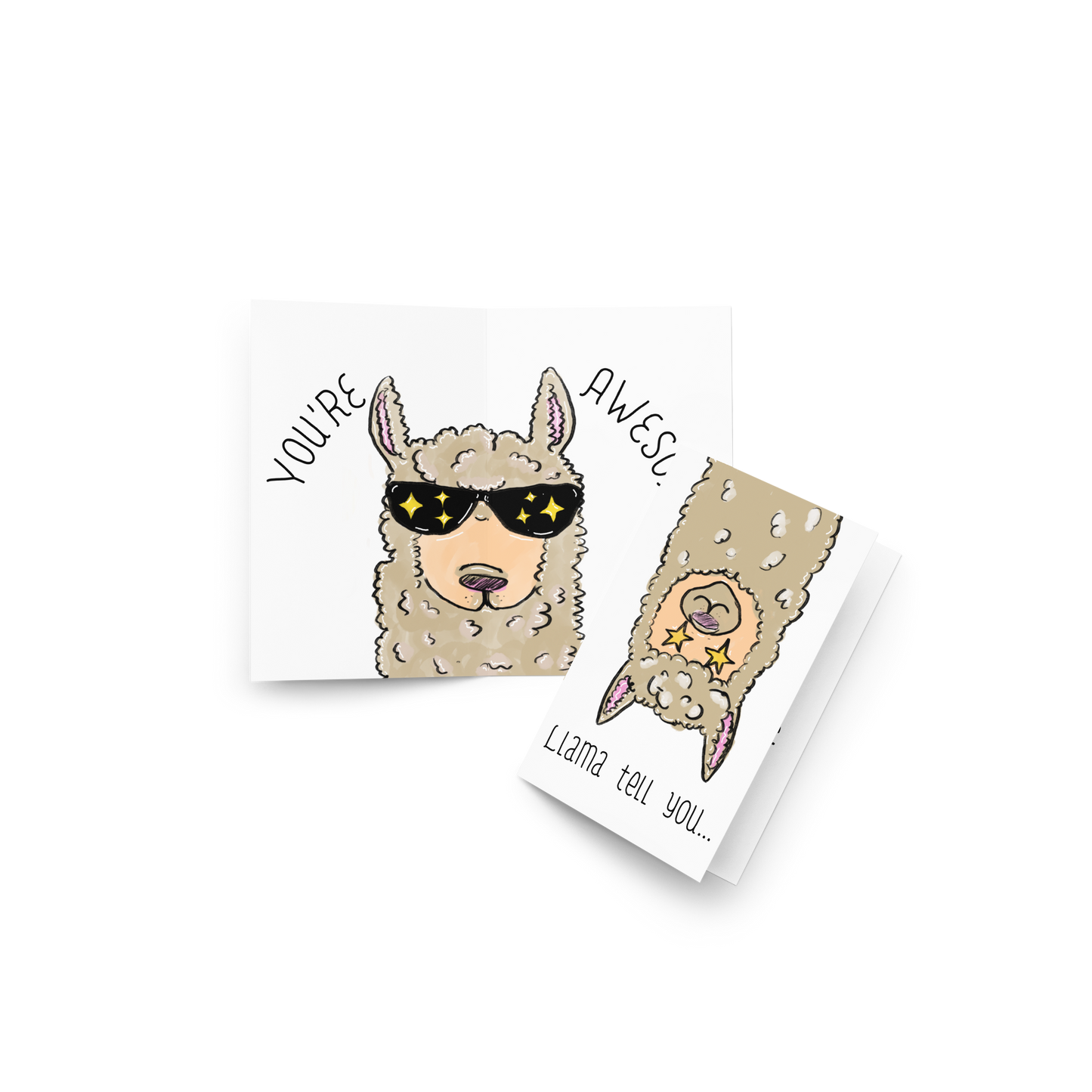 Llama Tell You, You’re Awesome Llama Themed Greeting Card