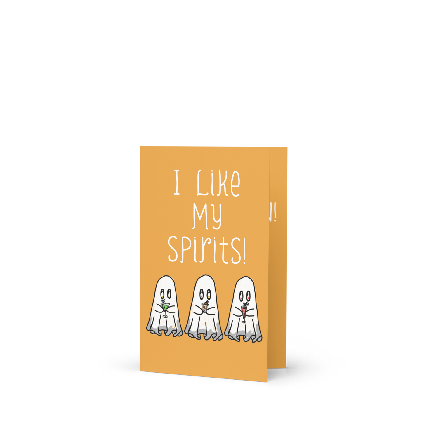 I Like My Spirits – Ghost-Themed Cocktail Greeting Card