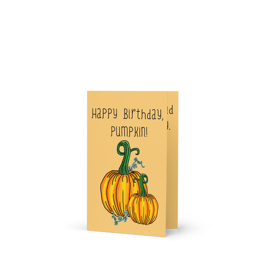 Happy Birthday Pumpkin – Fall-Themed Birthday Greeting Card