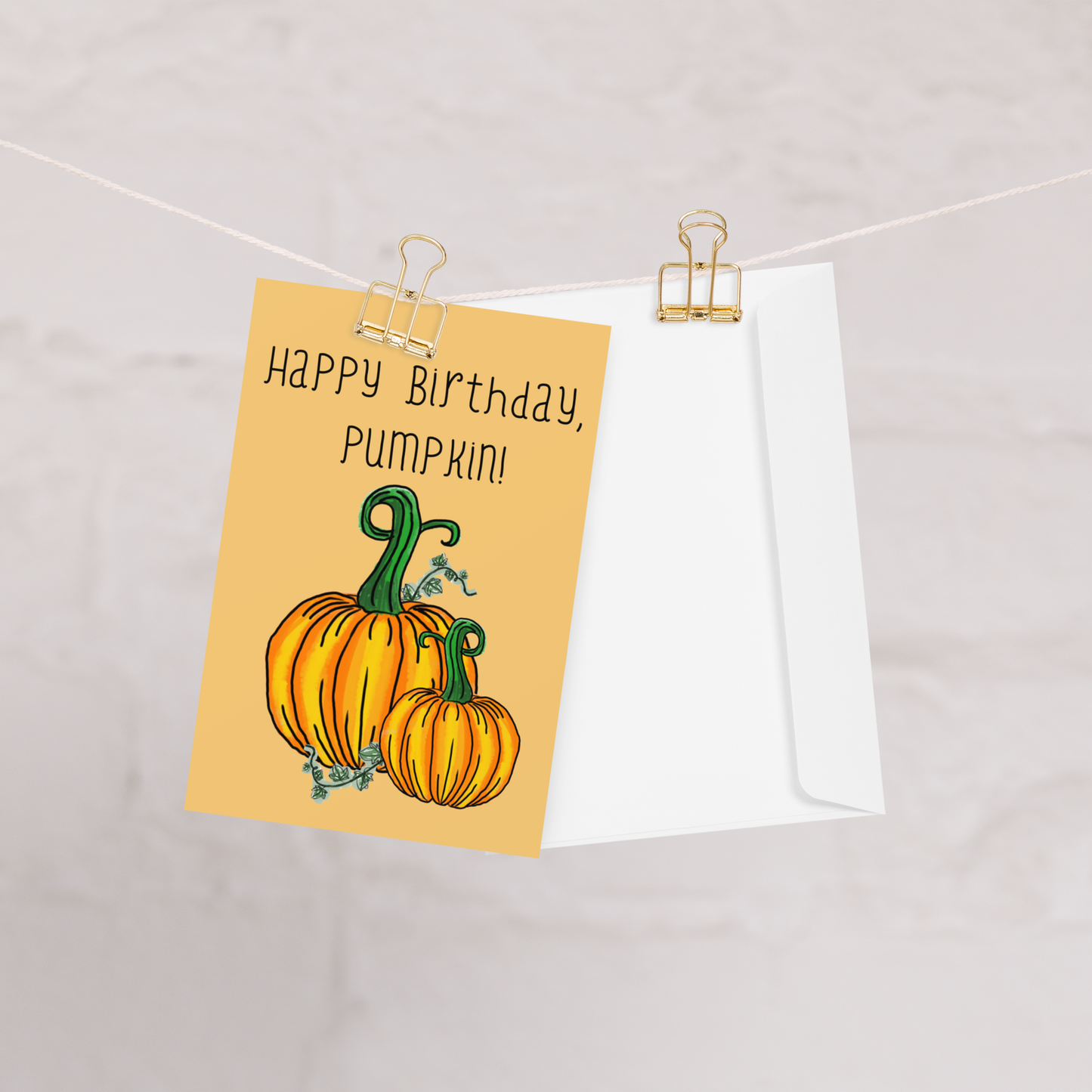 Happy Birthday Pumpkin – Fall-Themed Birthday Greeting Card