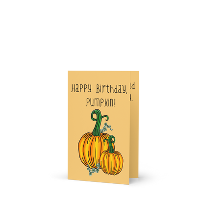 Happy Birthday Pumpkin – Fall-Themed Birthday Greeting Card