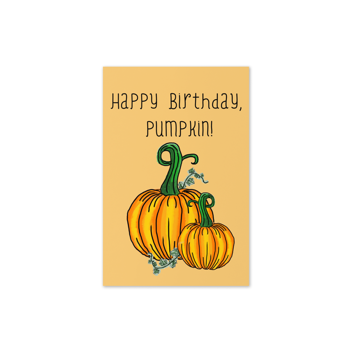 Happy Birthday Pumpkin – Fall-Themed Birthday Greeting Card