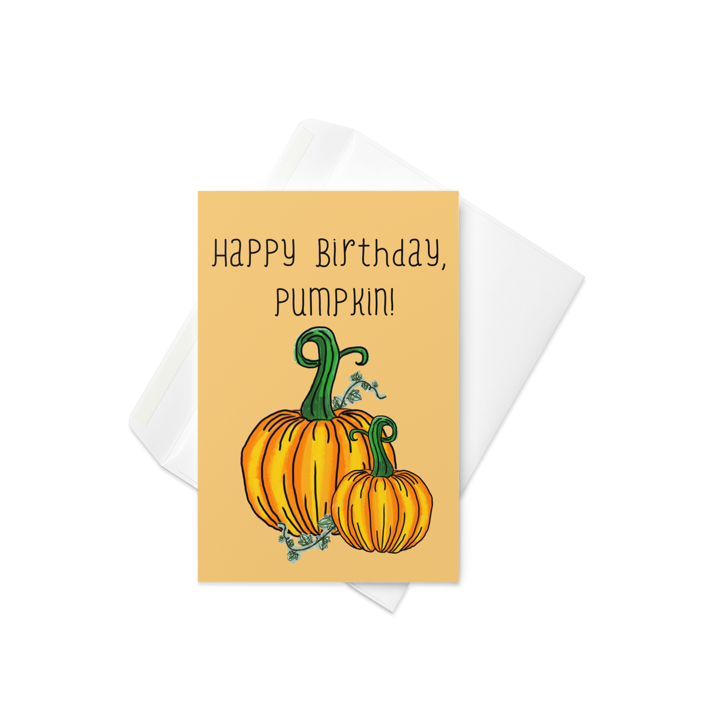 Happy Birthday Pumpkin – Fall-Themed Birthday Greeting Card