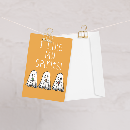 I Like My Spirits – Ghost-Themed Cocktail Greeting Card