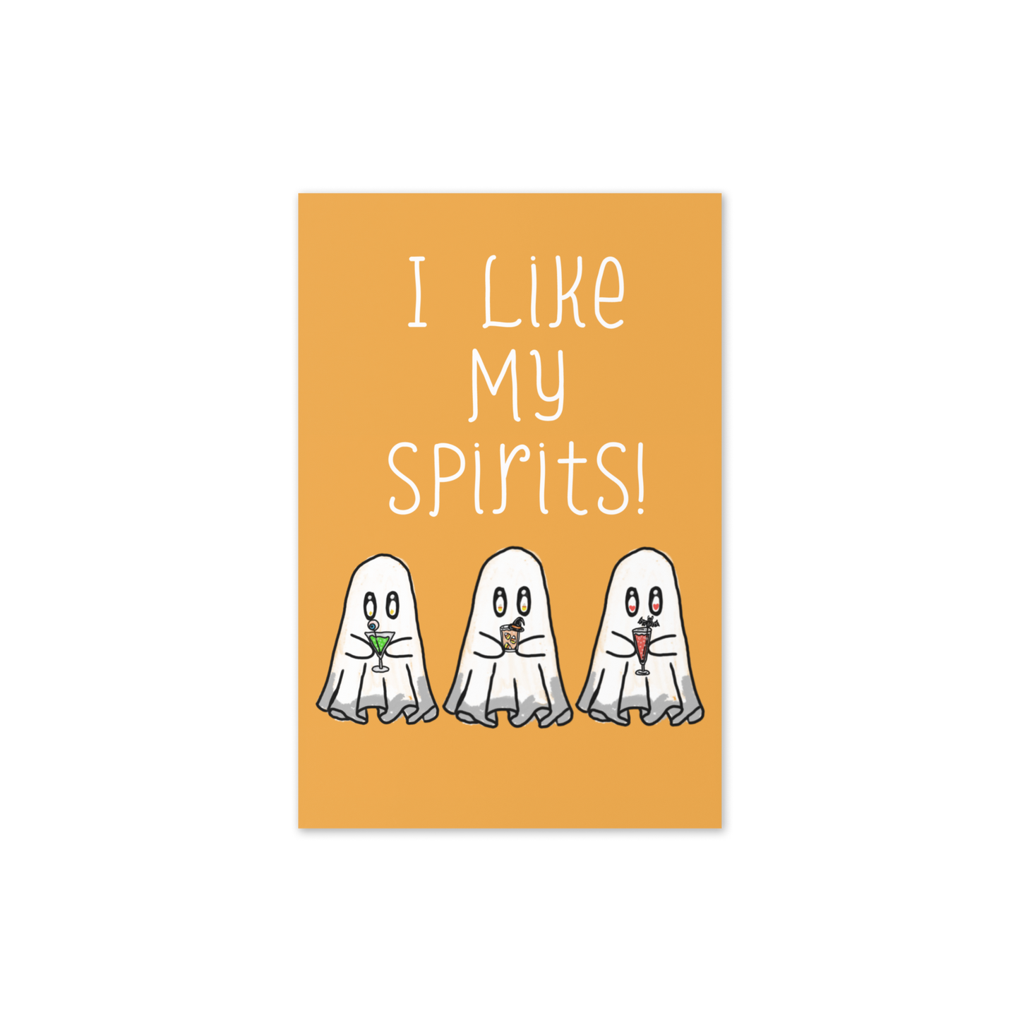 I Like My Spirits – Ghost-Themed Cocktail Greeting Card