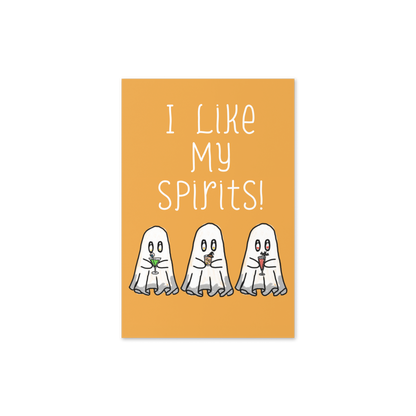 I Like My Spirits – Ghost-Themed Cocktail Greeting Card