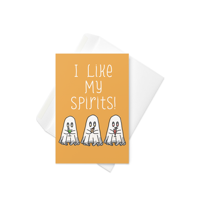 I Like My Spirits – Ghost-Themed Cocktail Greeting Card