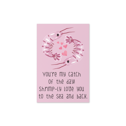 You’re My Catch of the Day! Shrimp-ly Love You to the Sea and Back - Seafood-Themed Greeting Card