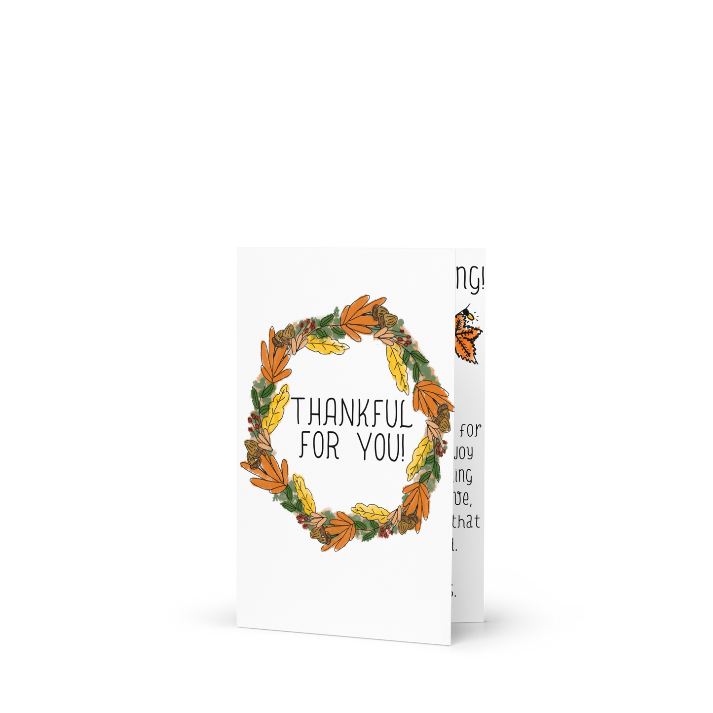 Thankful for You Autumn Wreath Greeting Card