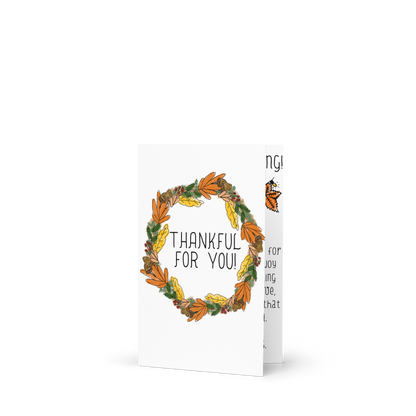 Thankful for You Autumn Wreath Greeting Card