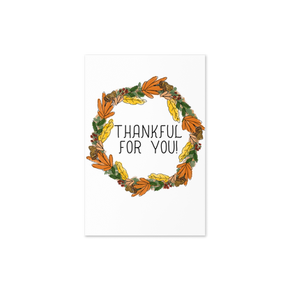 Thankful for You Autumn Wreath Greeting Card