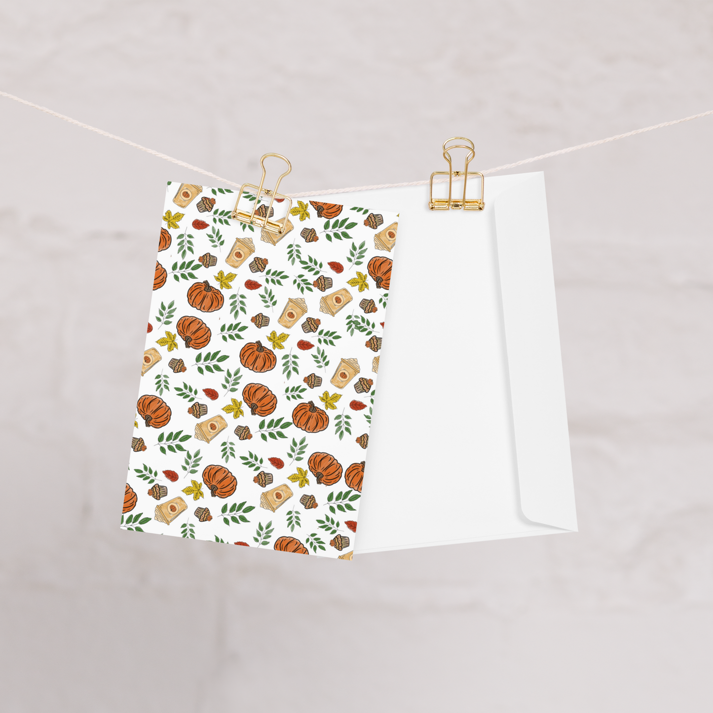 Happy Thanksgiving Autumn Pattern Greeting Card