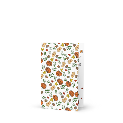 Happy Thanksgiving Autumn Pattern Greeting Card