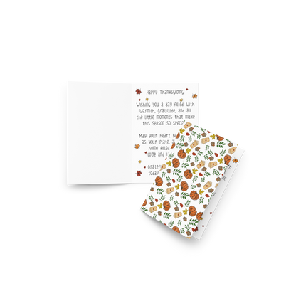 Happy Thanksgiving Autumn Pattern Greeting Card