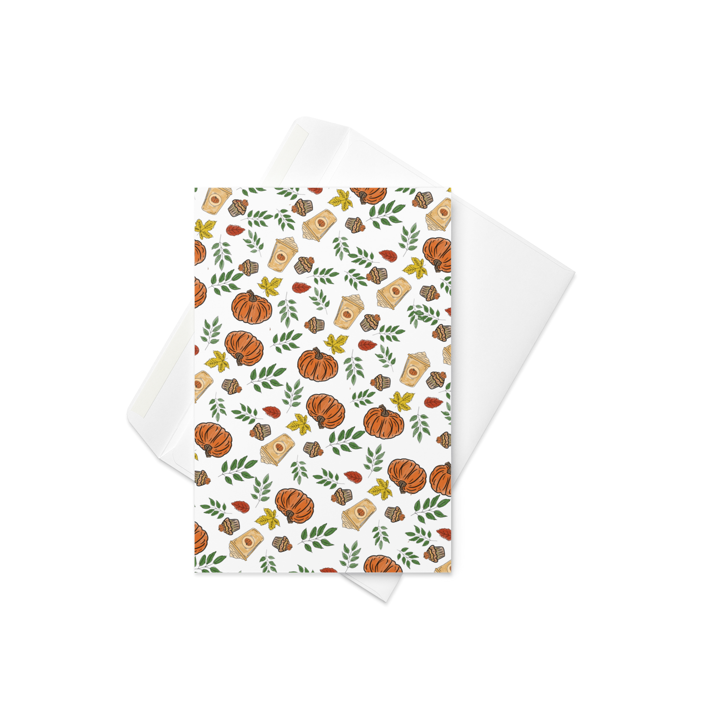 Happy Thanksgiving Autumn Pattern Greeting Card