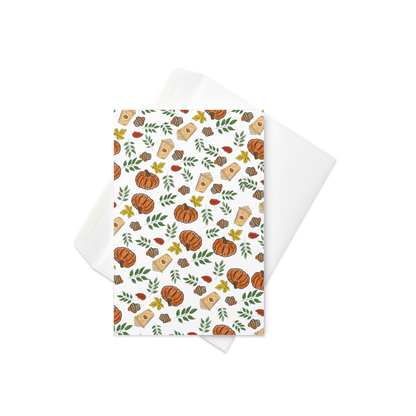 Happy Thanksgiving Autumn Pattern Greeting Card