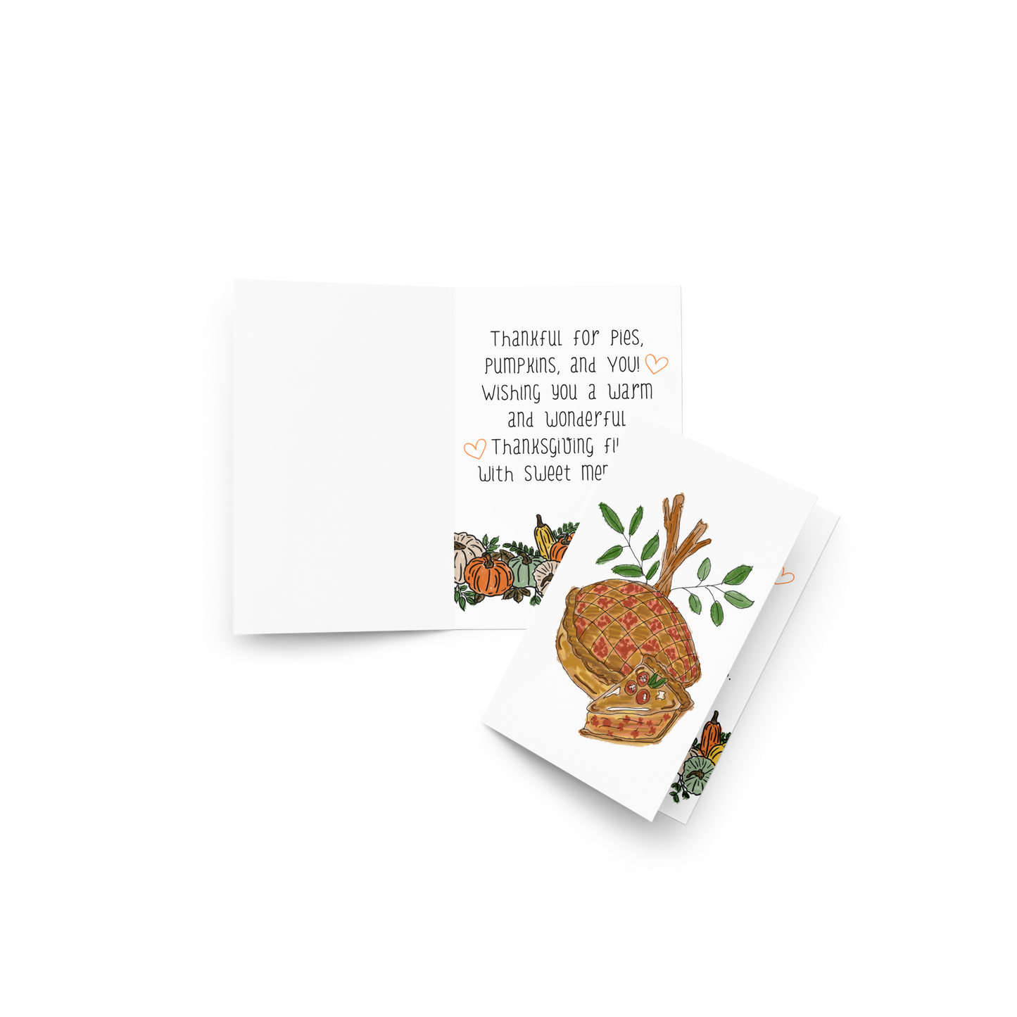 Thankful for Pies and Pumpkins Autumn Greeting Card