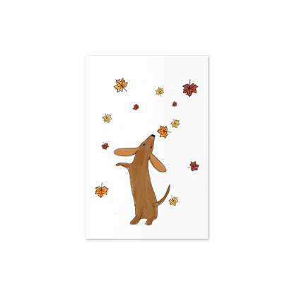 Paws and Pumpkins, Dachshund Thanksgiving Greeting Card