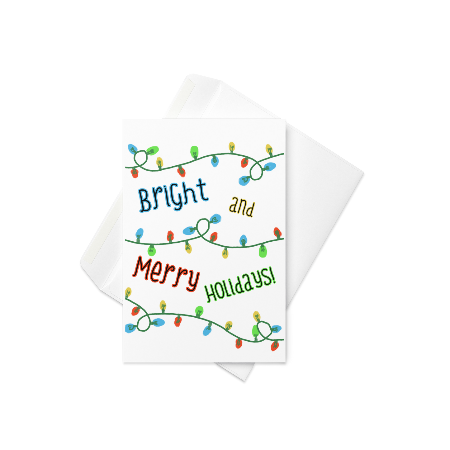 Bright & Merry Christmas Lights Holiday Card