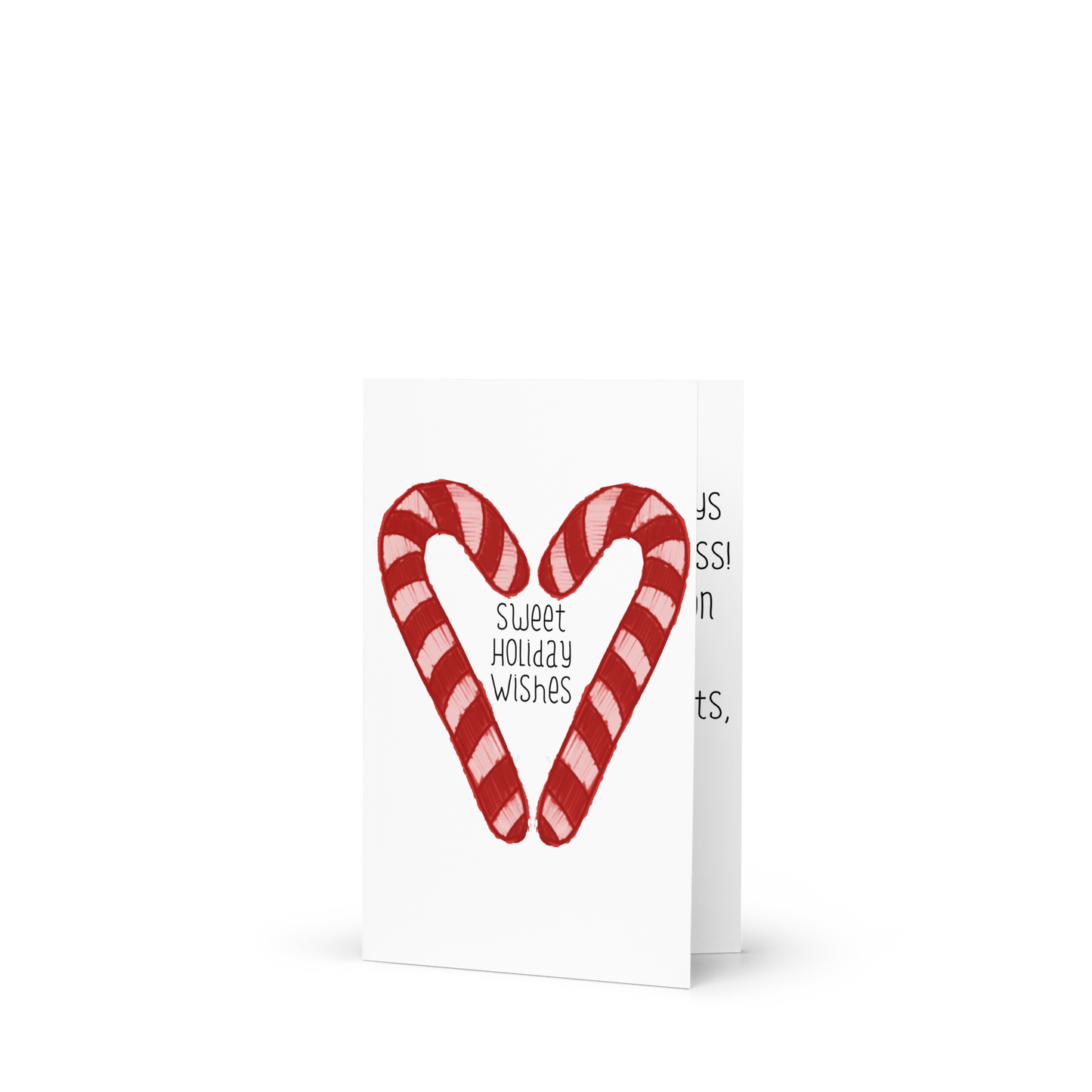 Sweet Wishes Candy Cane Heart Holiday Card