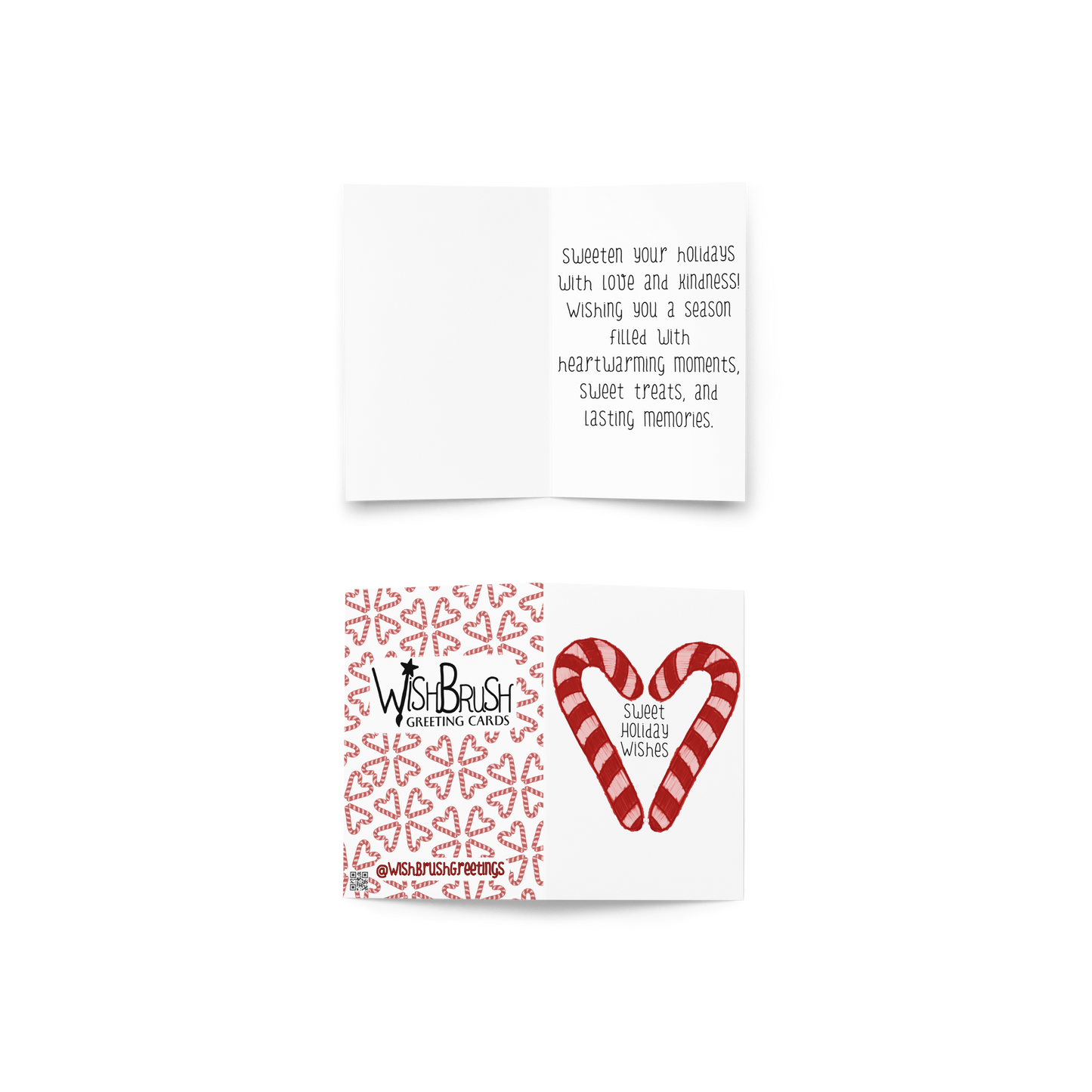 Sweet Wishes Candy Cane Heart Holiday Card