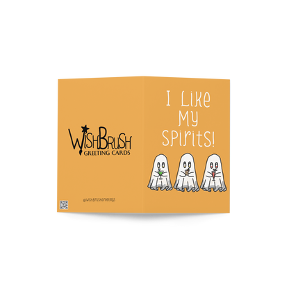 I Like My Spirits – Ghost-Themed Cocktail Greeting Card